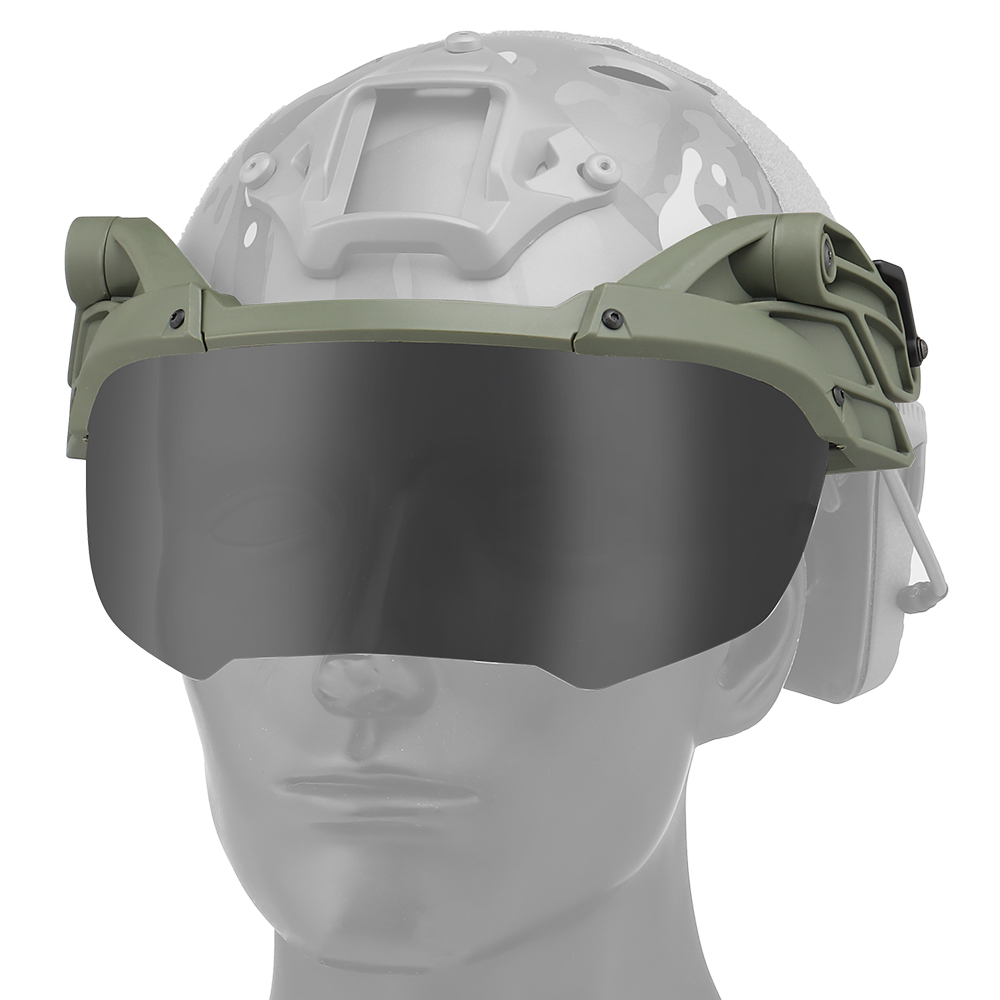 Tactical helmet hanging flipped goggles nylon body transparent PC material lens - ortacical