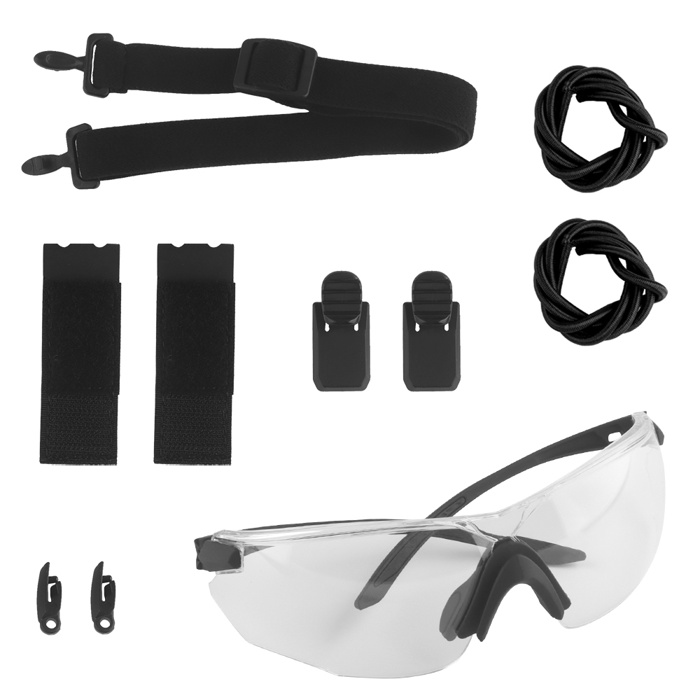 The W810 Tactical Eyewear Kit lens can be worn with a replacement rail fitting helmet - ortacical