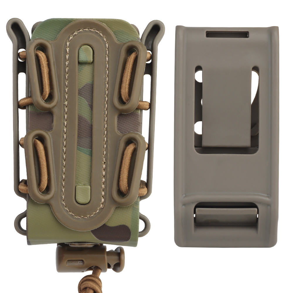 The Tmini Scorpion-style soft shell quick-pull 9mm MOLLE clip box is compatible with two sets of back clip systems and can be interchanged - ortacical