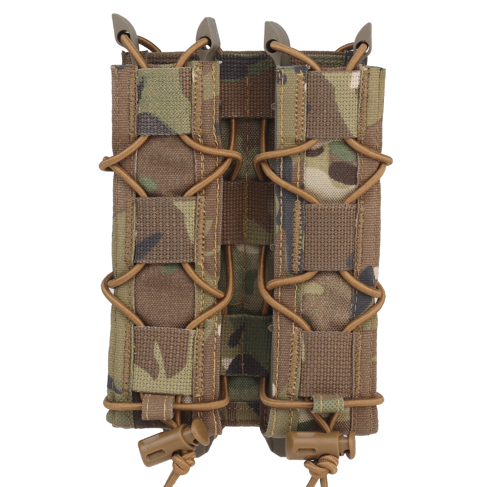 Tiger-style long double quick-pull wallet FOR 9mm/45acp adjustable molle strip - ortacical