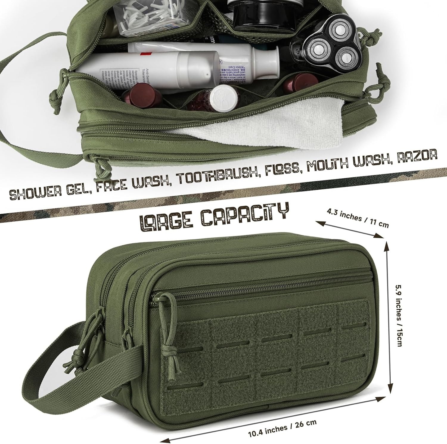 Tactical Molle Pouches Outdoor Toiletry Bag For Men Hygiene Bag EDC Tool Small Dopp Kit Mens Shaving Kit Travel shower Bags - ortacical