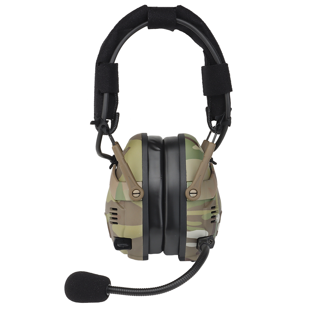 Sound pickup and noise reduction tactical Bluetooth camouflage headphones, headband helmet, quick-release dual-purpose silicone ear cups - ortacical