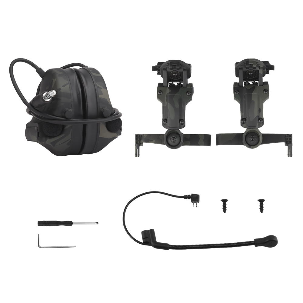 The tactical headphone helmet model (noise pickup and cancellation version) Tactical headphone rail adapter kit is adjustable - ortacical