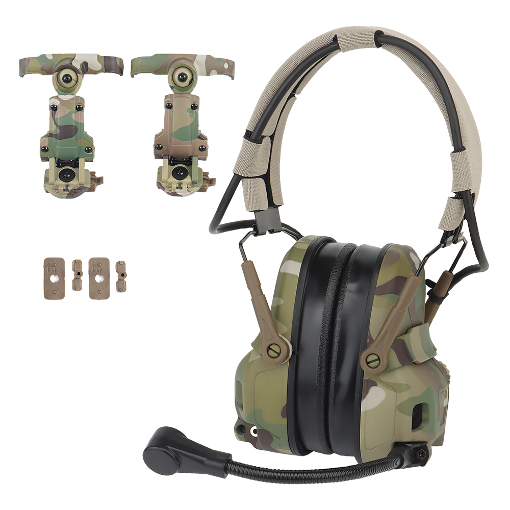 GEN6 communication tactical headphones (without noise pickup and cancellation) with interchangeable microphones and silicone ear cups on the left and right sides - ortacical