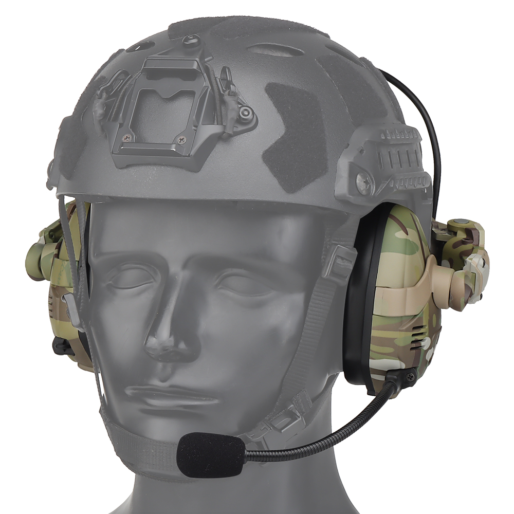 Sound pickup and noise reduction tactical Bluetooth headphones, helmet, quick-release dual-purpose silicone ear cups - ortacical