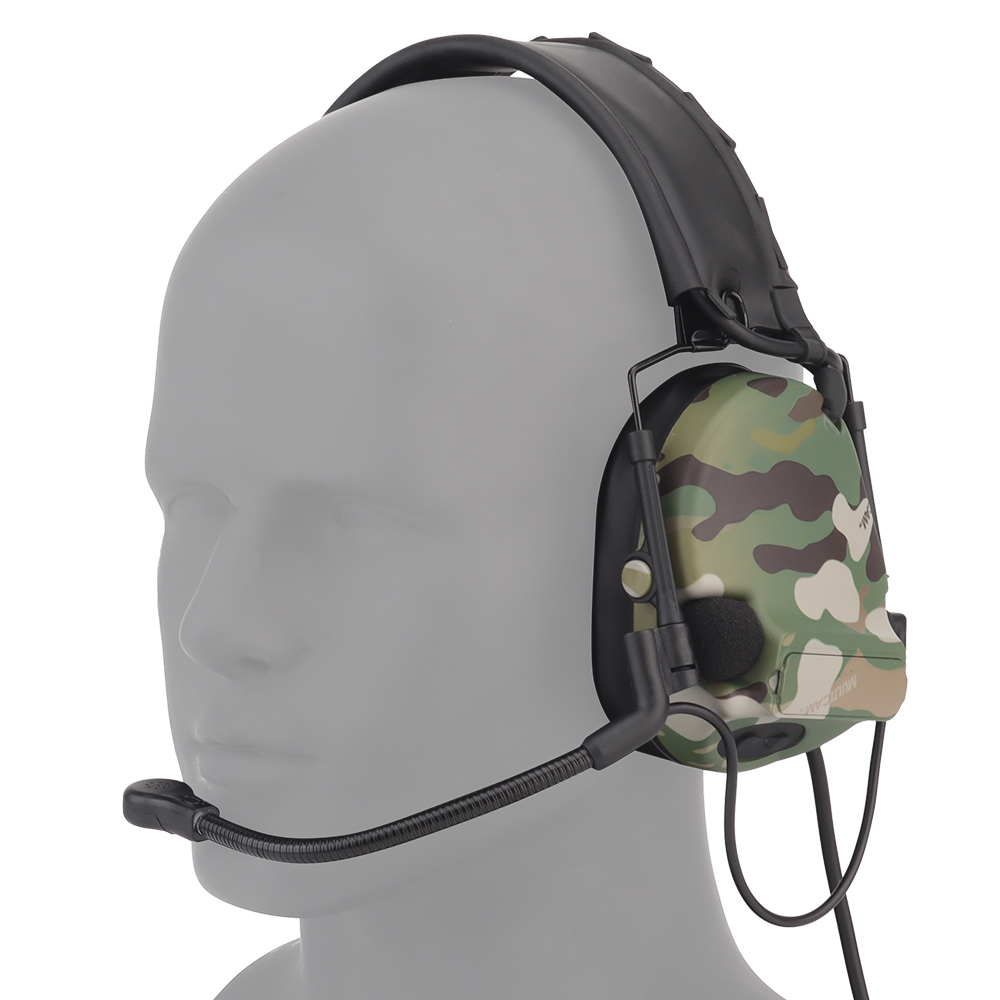 ComtacC5 camouflage tactical headphones, communication noise reduction, sound pickup, range protection, ear cups, head-mounted - ortacical