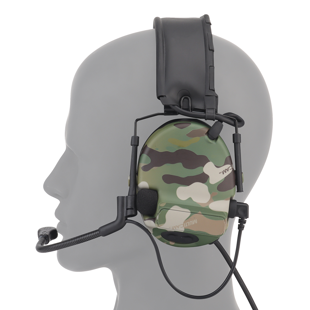 ComtacC5 camouflage tactical headphones, communication noise reduction, sound pickup, range protection, ear cups, head-mounted - ortacical
