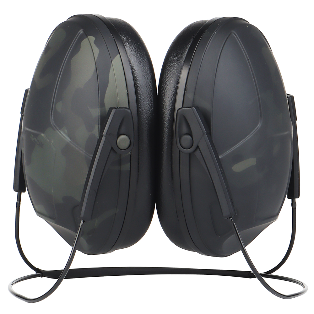 The rear-mounted noise-cancelling headphones feature IPSC tactical ear cups with multi-functional adaptation to protect the ears and reduce noise - ortacical