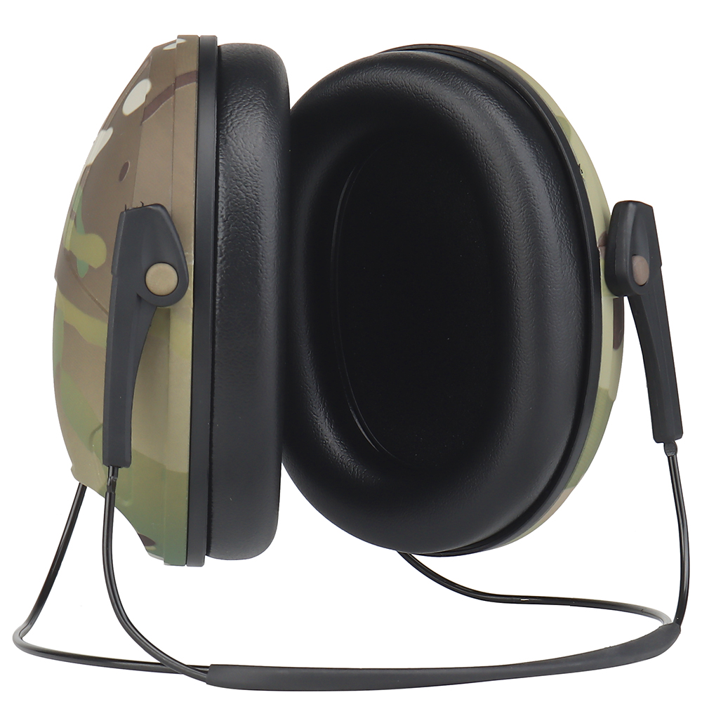 The rear-mounted noise-cancelling headphones feature IPSC tactical ear cups with multi-functional adaptation to protect the ears and reduce noise - ortacical