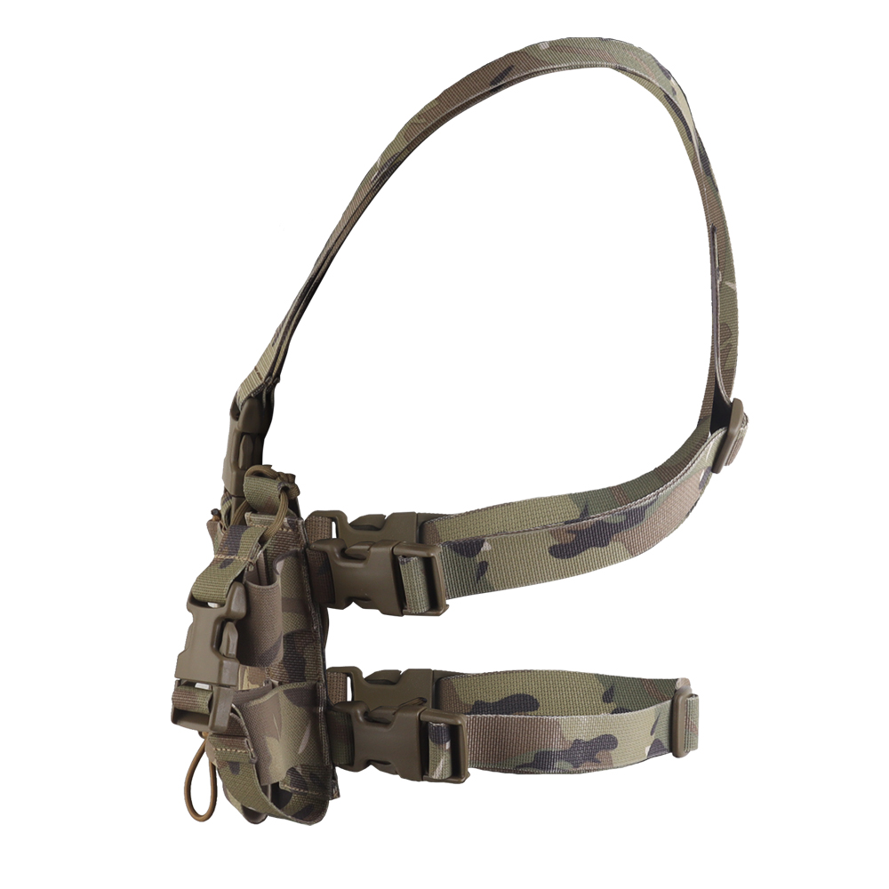WG Low-visibility multi-functional chest hook double-layer three-link 5.56 pocket side radio bag - ortacical