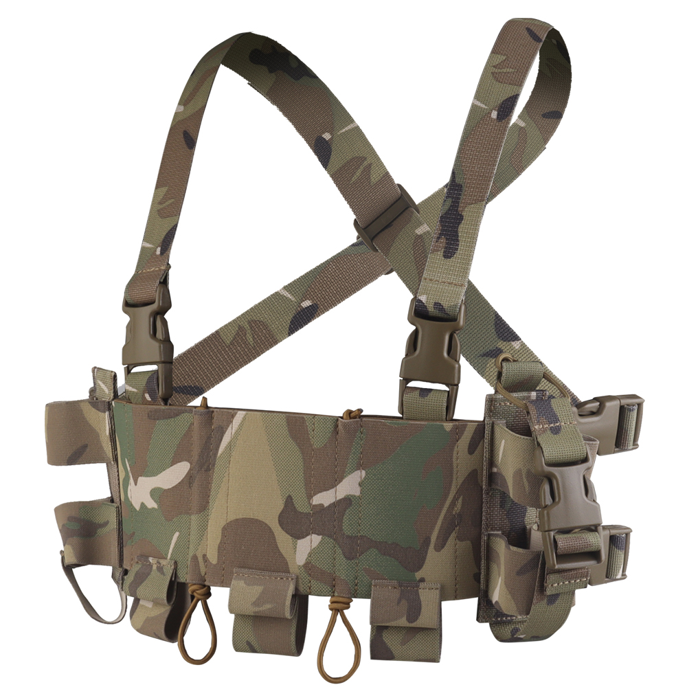 WG Low-visibility multi-functional chest hook double-layer three-link 5.56 pocket side radio bag - ortacical
