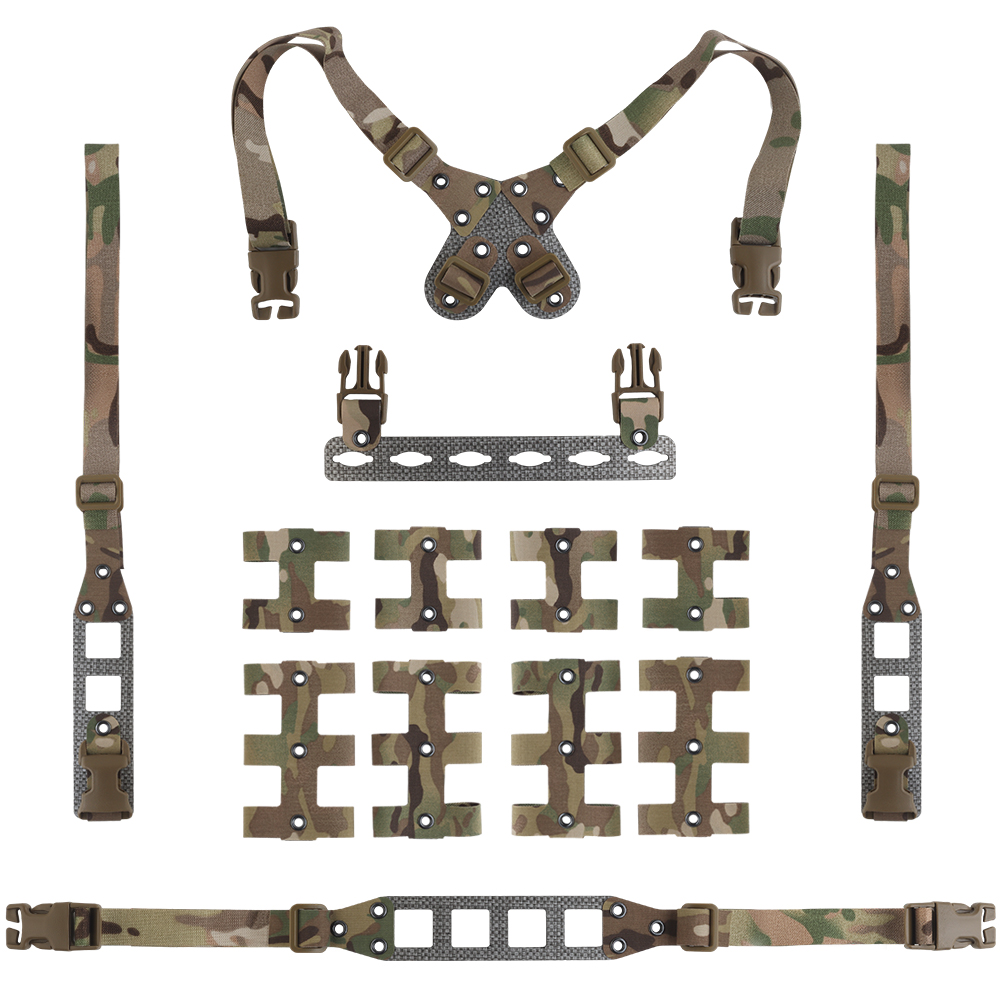 Modular tactical camouflage chest hanger with quick-release and quick-release plug-in buckle combination, DIY matching and self-combination - ortacical