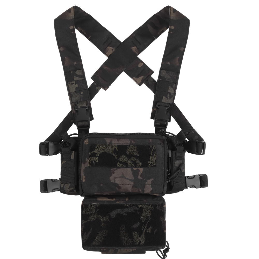 D3CRM Tactical chest hanging Set, magazine clip storage, fixed strap, triple bag, bottom hanging bag - ortacical