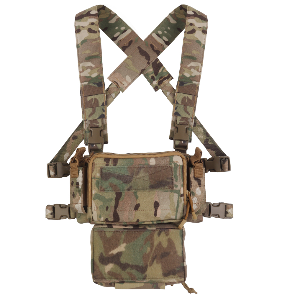 D3CRM Tactical chest hanging Set, magazine clip storage, fixed strap, triple bag, bottom hanging bag - ortacical
