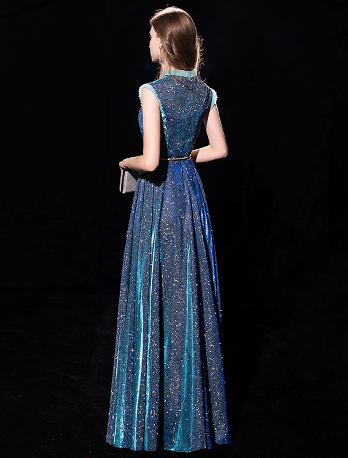 A-Line Elegant Shine Formal Evening Dress Sleeveless Floor Length Tulle with Sash Ribbon - TREBLEV