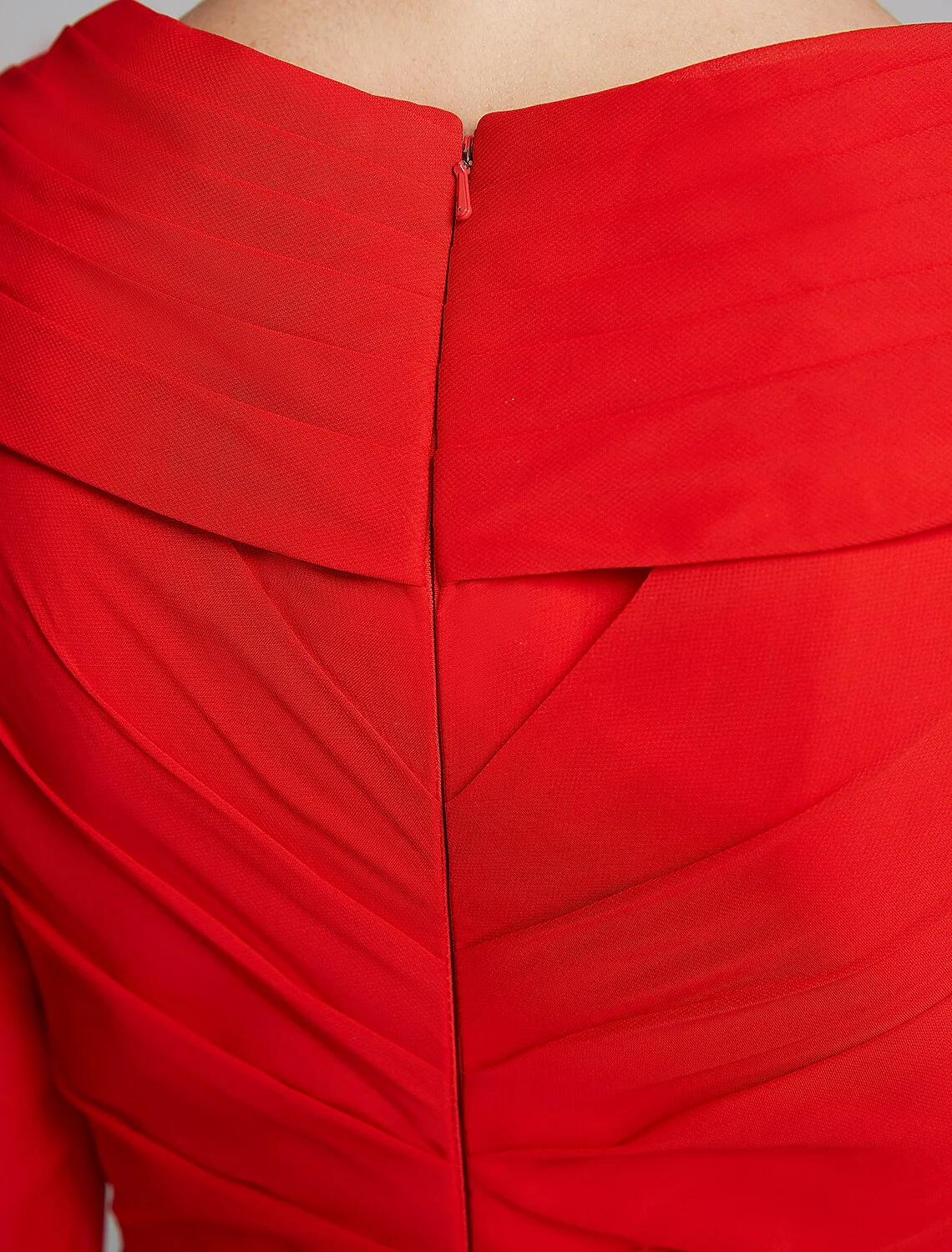 A-Line Mother of the Bride Dress Elegant V Neck Floor Length Chiffon Half Sleeve with Pleats Appliques - TREBLEV