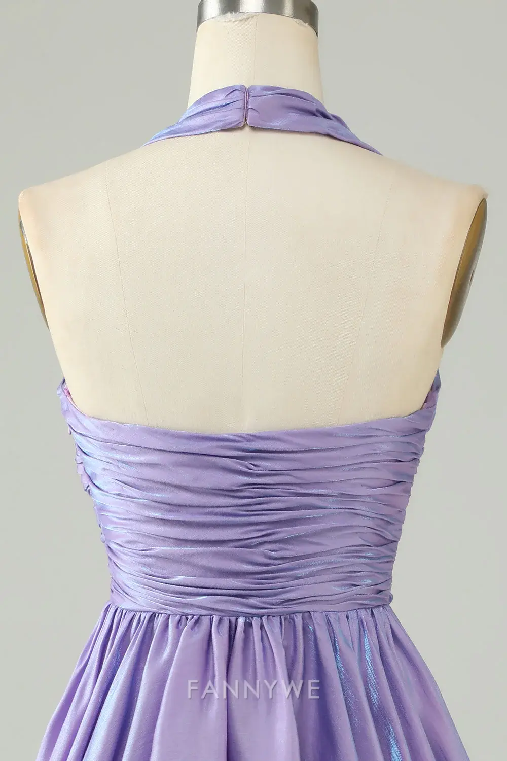 FannyWe Elegant Purple Halter Open Back Sleeveless A Line Homecoming Dress hot sale - TREBLEV