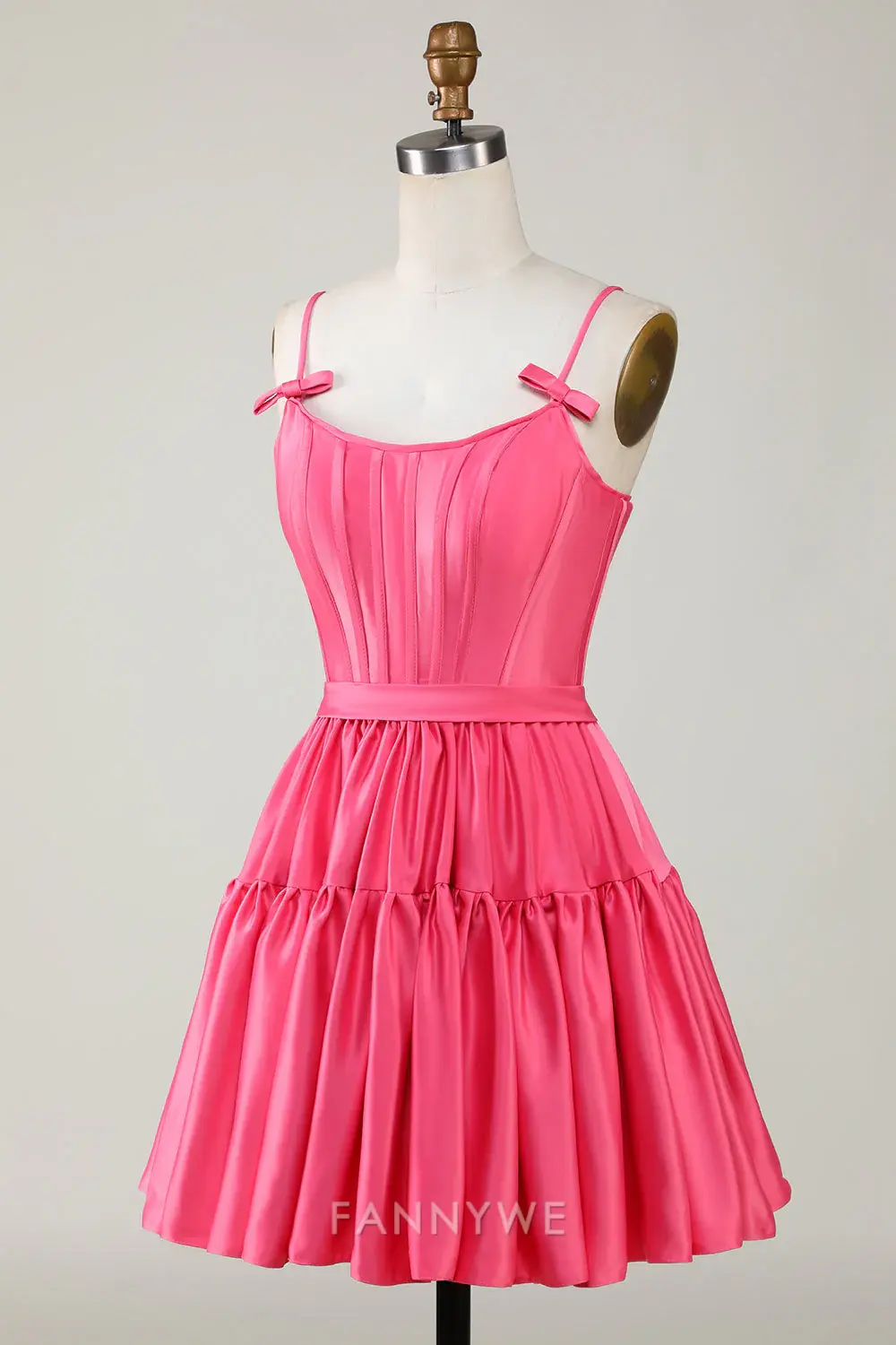 FannyWe Elegant Trendy A-Line Spaghetti Straps Fuchsia Short Homecoming Dresses hot sale - TREBLEV