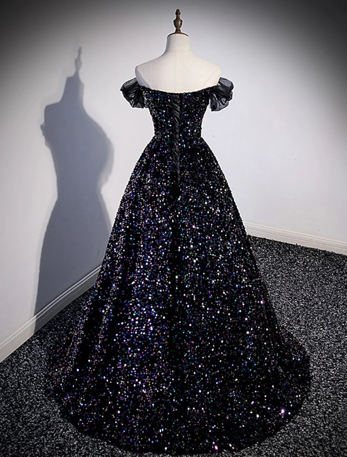 Ball Gown Prom Dresses Sexy Dress Wedding Sleeveless Off Shoulder Sequined with Pleats Sequin - TREBLEV