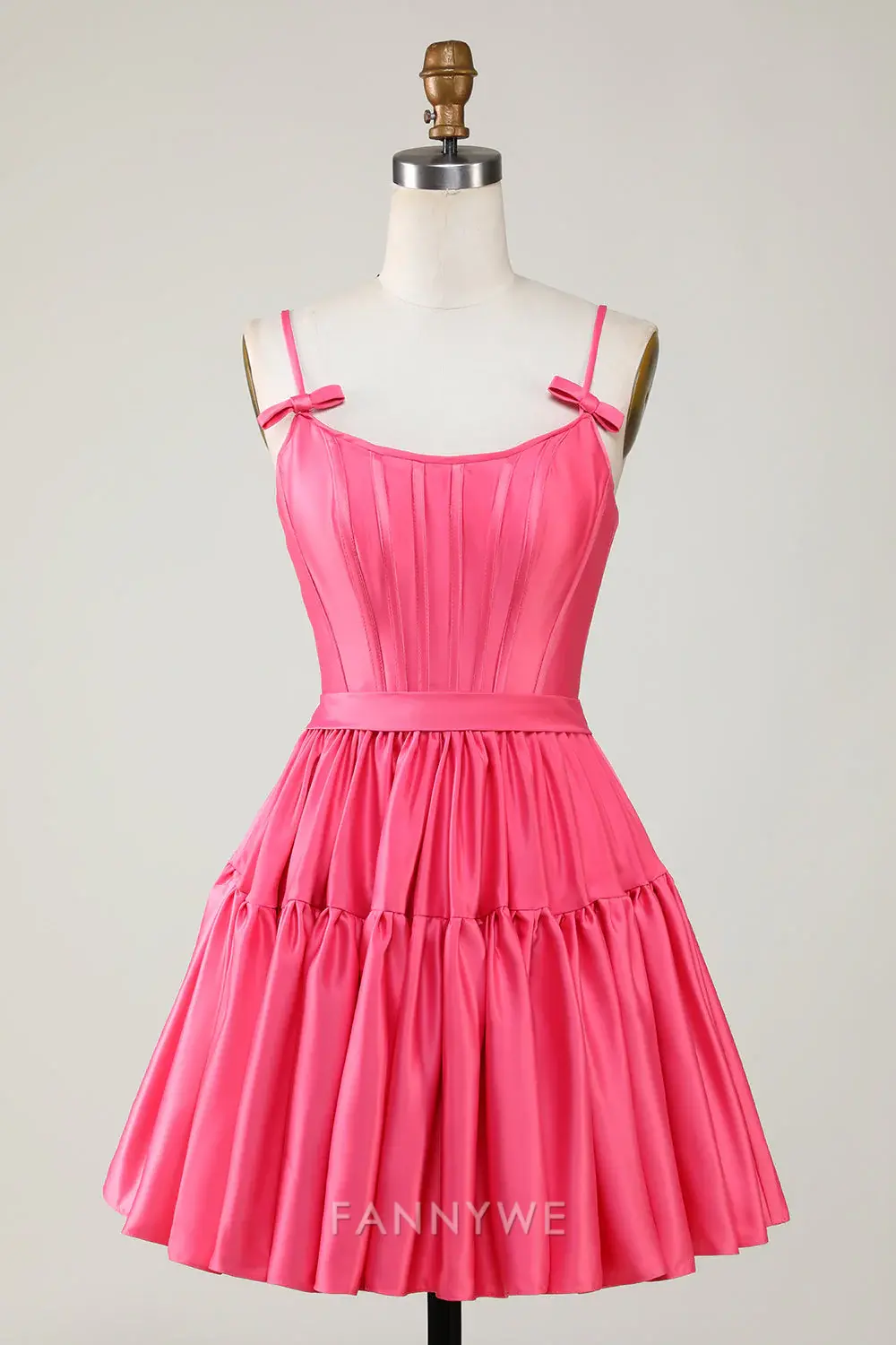 FannyWe Elegant Trendy A-Line Spaghetti Straps Fuchsia Short Homecoming Dresses hot sale - TREBLEV