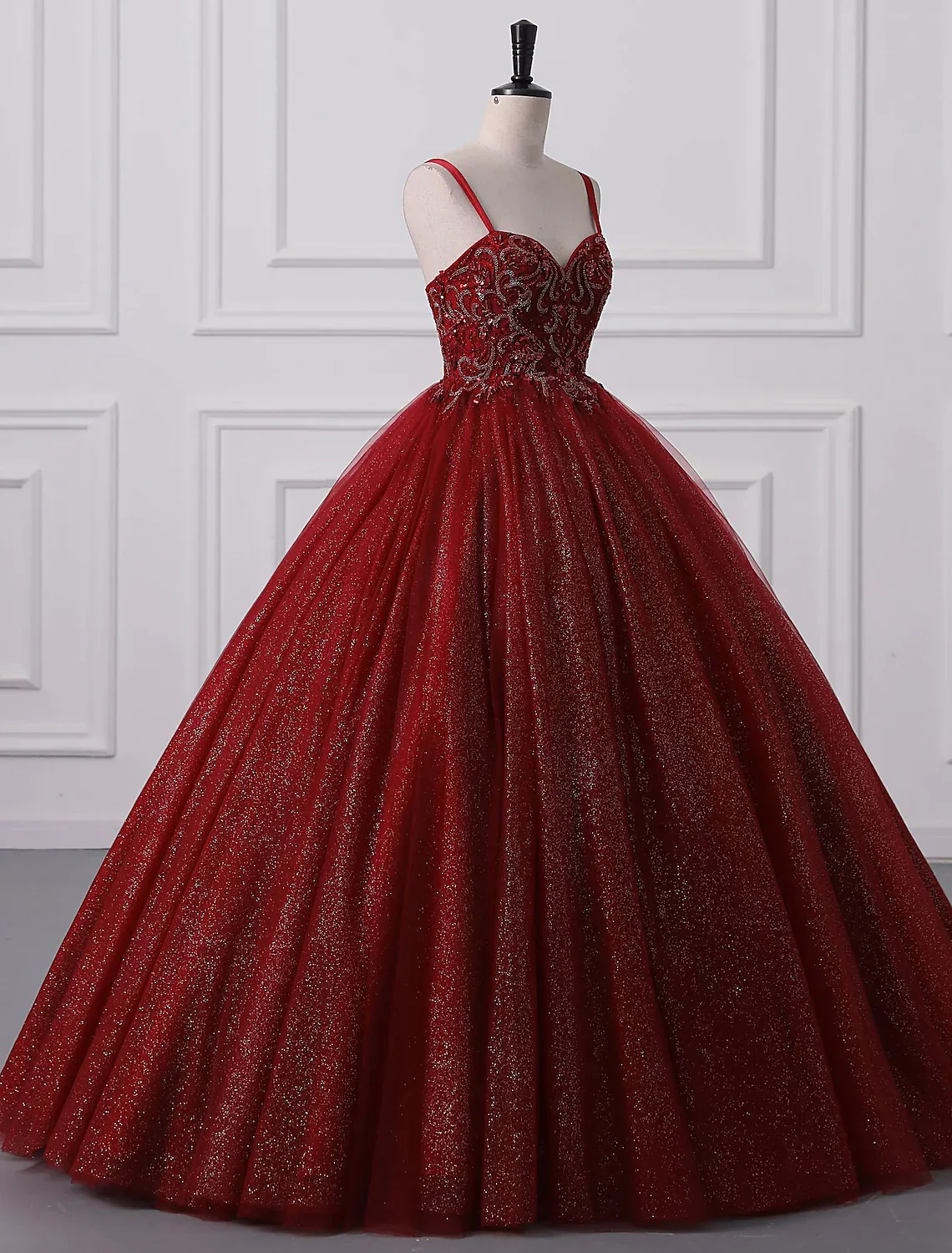 Ball Gown Prom Dresses Princess Dress Graduation Floor Length Sleeveless Strap Lace Beading Appliques - TREBLEV