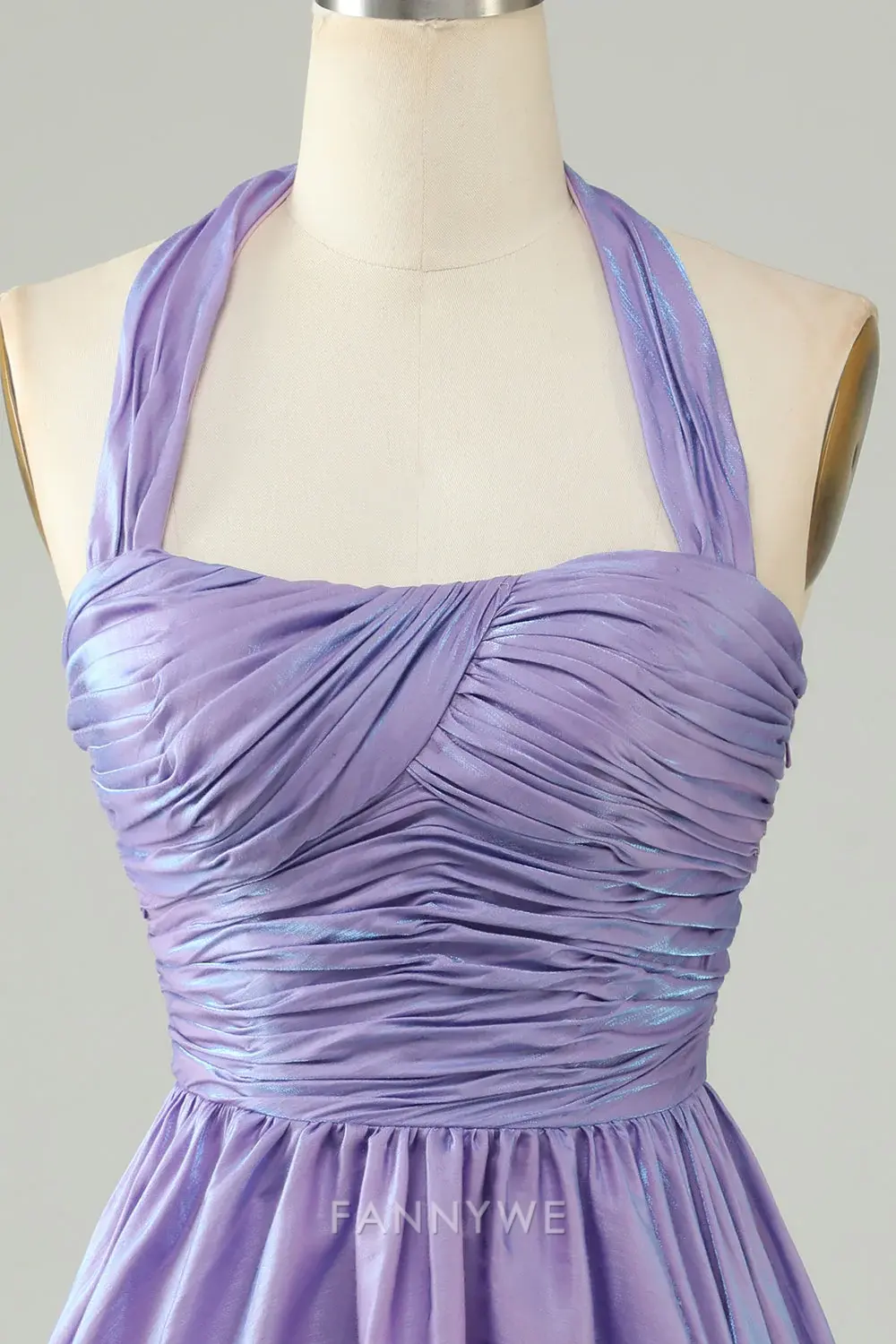 FannyWe Elegant Purple Halter Open Back Sleeveless A Line Homecoming Dress hot sale - TREBLEV