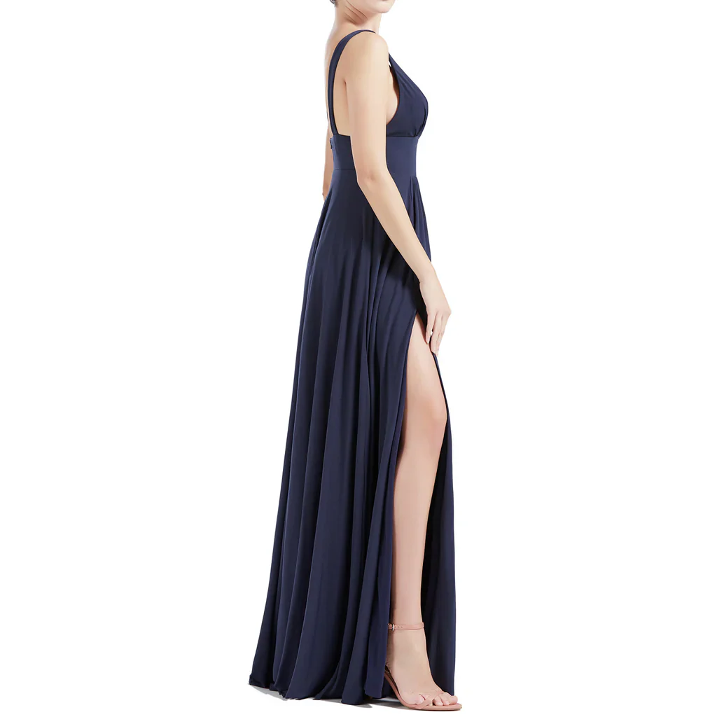 V Neck Stretchy Wedding Party Bridesmaid Dresses Prom Dresses - TREBLEV