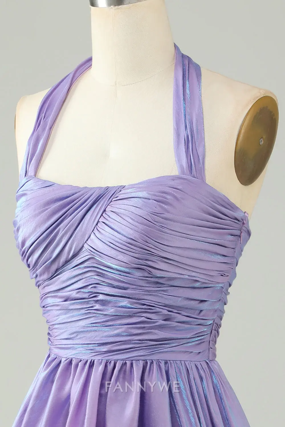 FannyWe Elegant Purple Halter Open Back Sleeveless A Line Homecoming Dress hot sale - TREBLEV