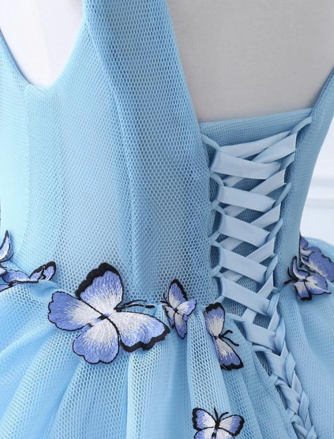 Ball Gown Prom Dresses Luxurious Dress Engagement Sleeveless V Neck Tulle Pleats Appliques - TREBLEV