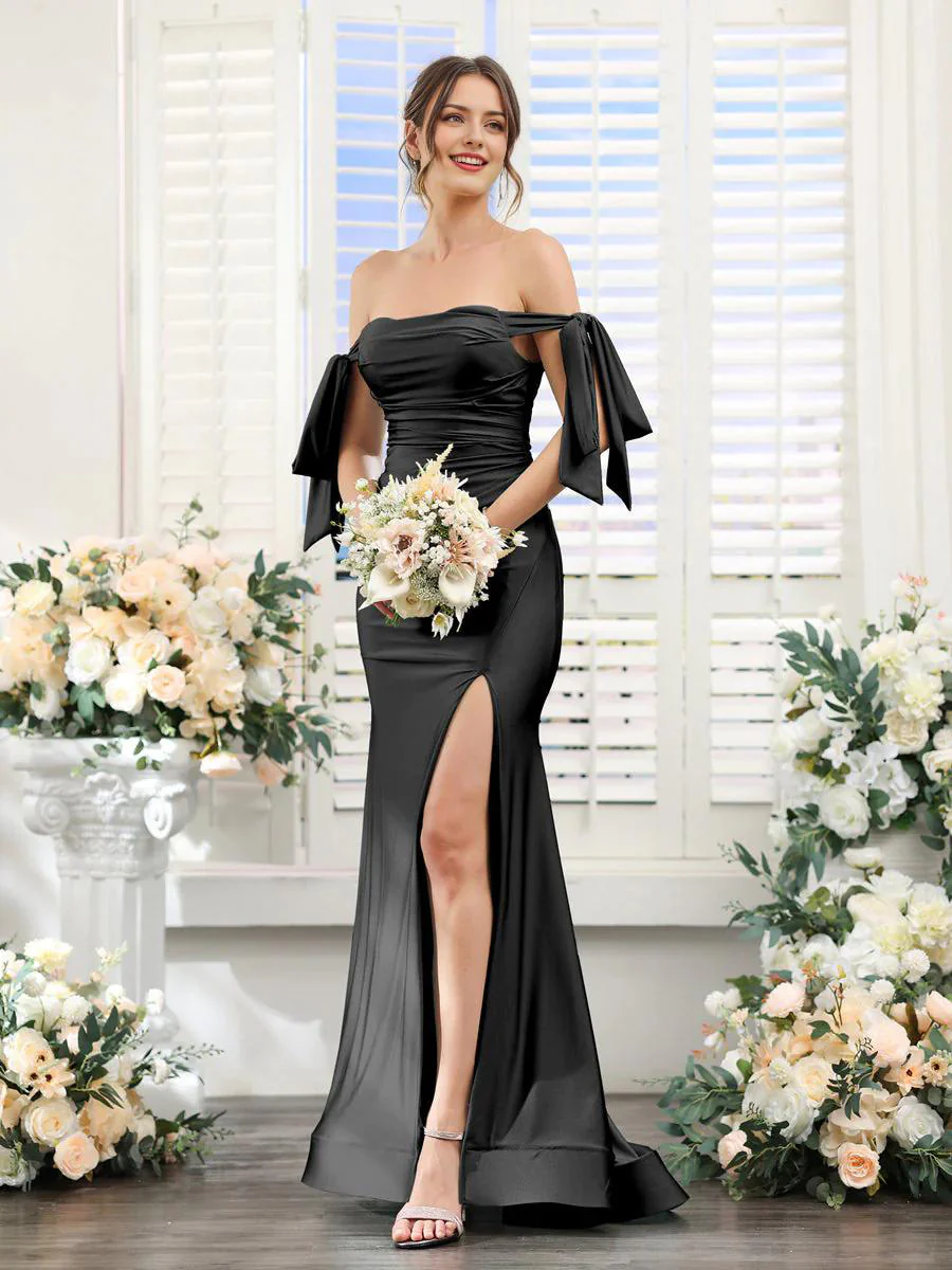 V Neck Sleeveless Split Formal Dress Cocktail Party Prom Long Wedding Guest Dresses - TREBLEV