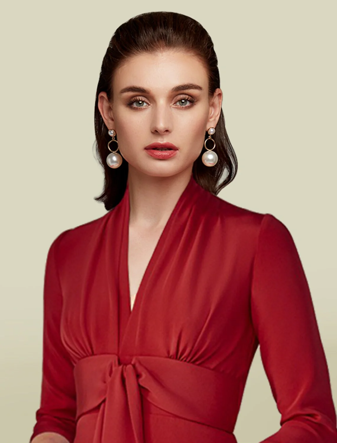 A-Line Mother of the Bride Dress Elegant V Neck Floor Length Charmeuse Sleeve with Ruching - TREBLEV