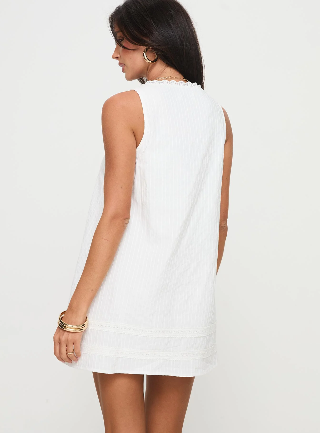 Alanah Mini Dress White - TREBLEV
