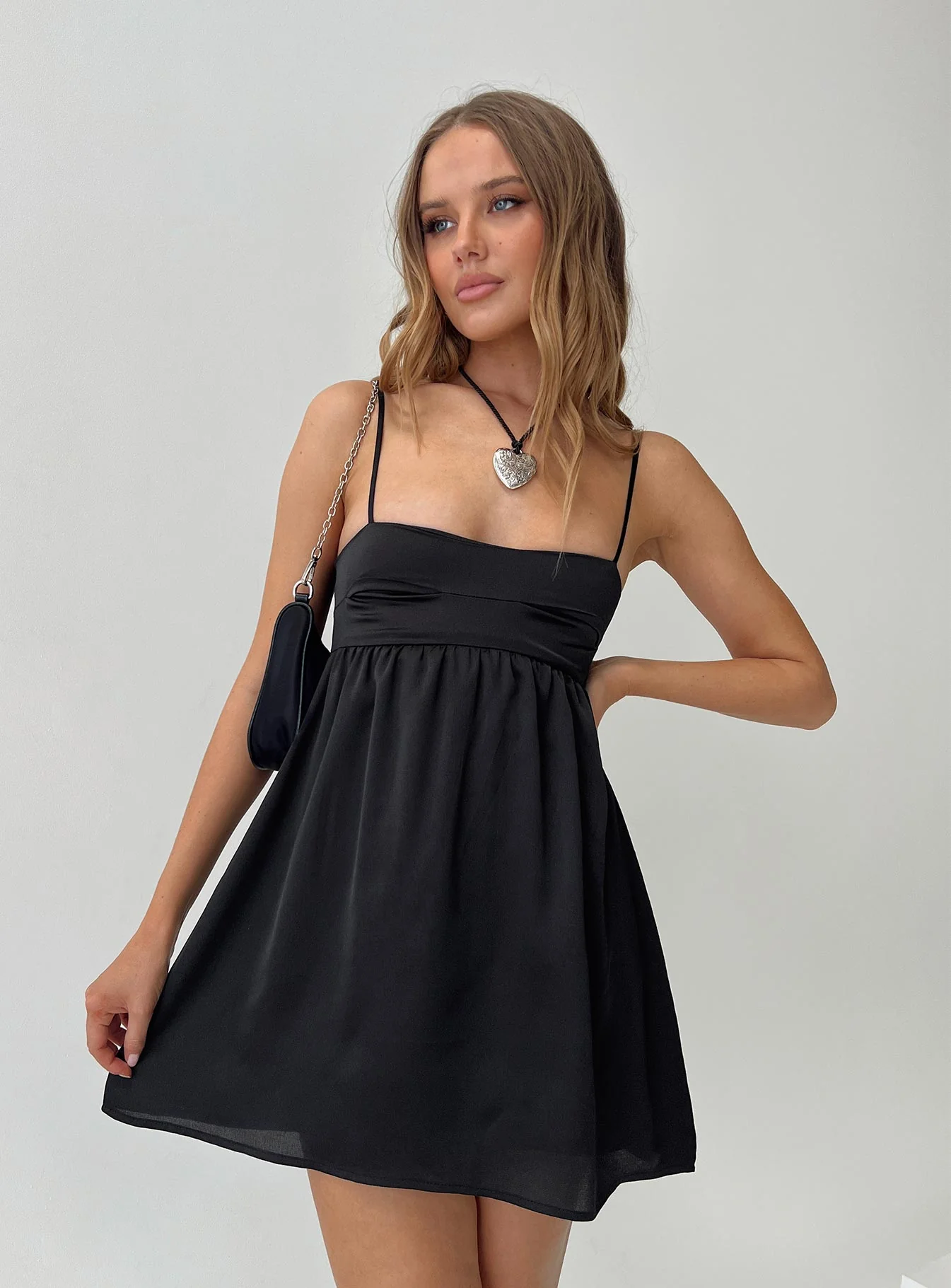 Ortega Mini Dress Black - TREBLEV
