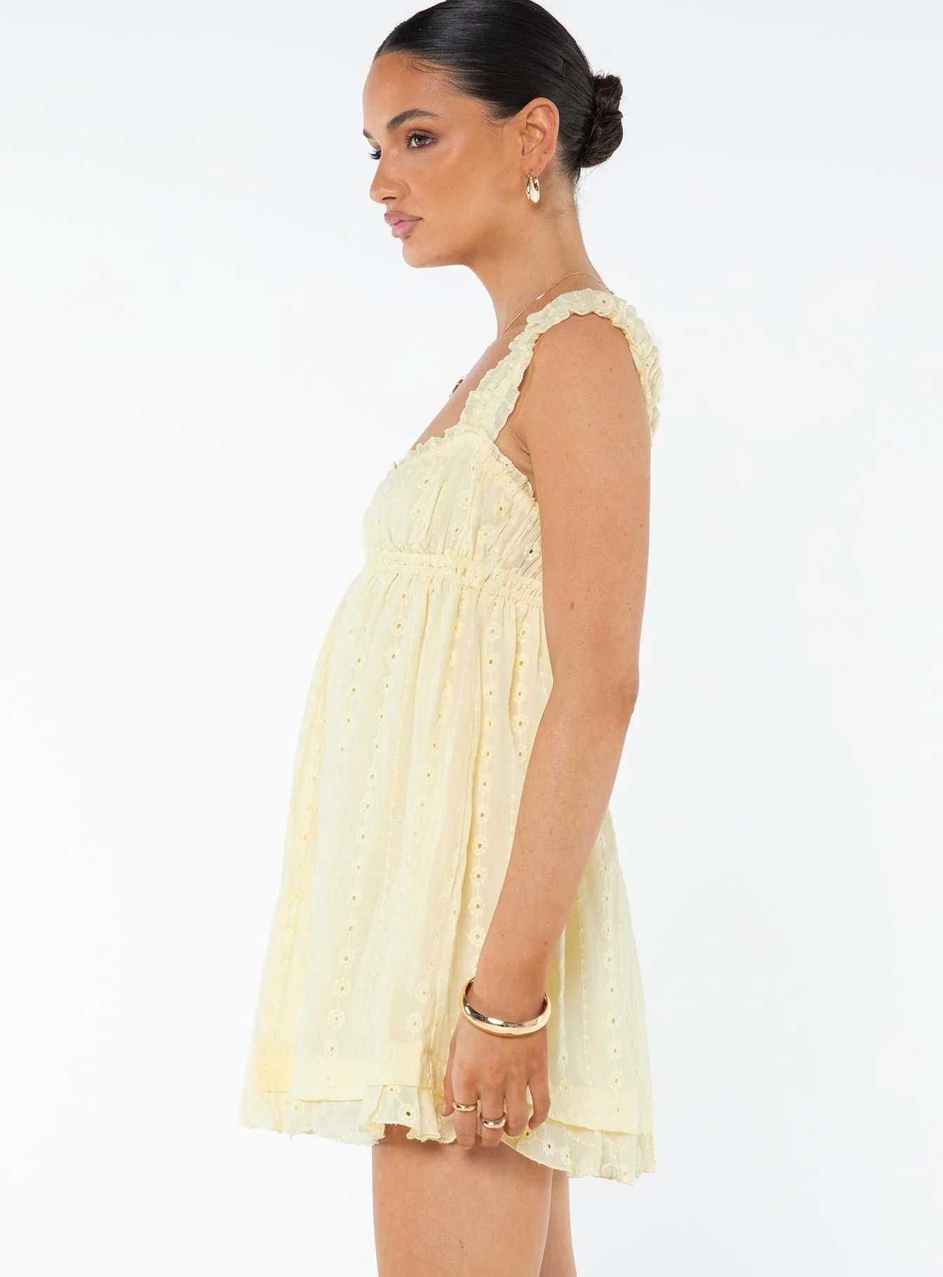 Carlita Mini Dress Yellow - TREBLEV