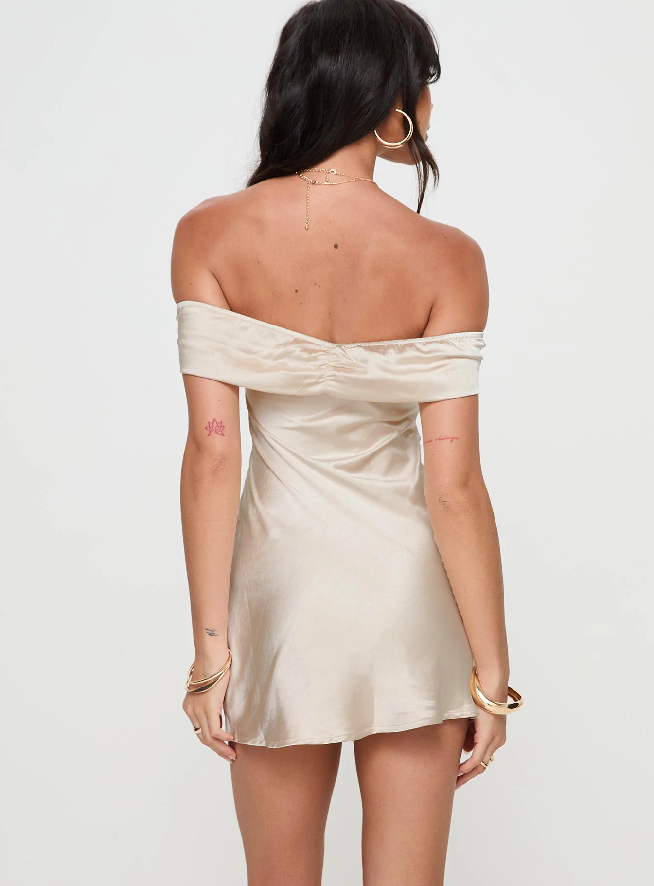 Sadee Mini Dress Champagne - TREBLEV
