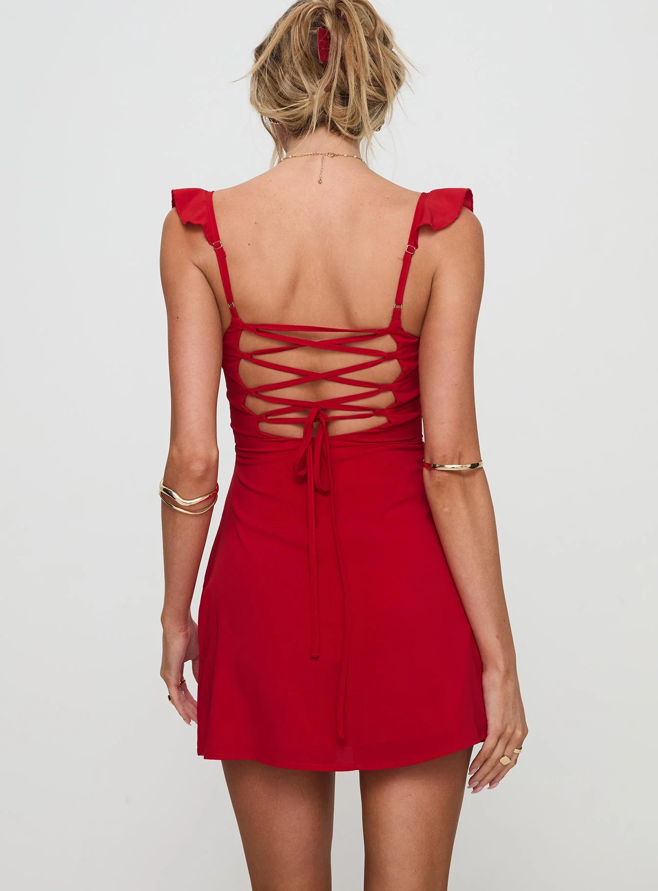 Landon Mini Dress Red - TREBLEV