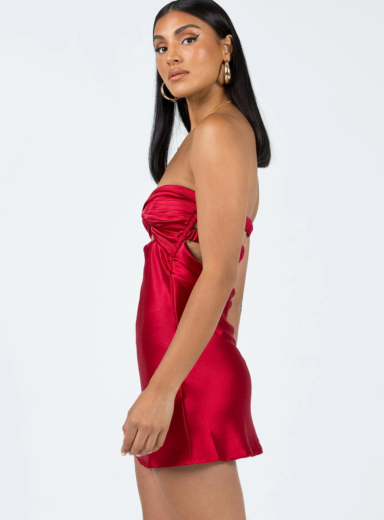 Shellie Mini Dress Red - TREBLEV