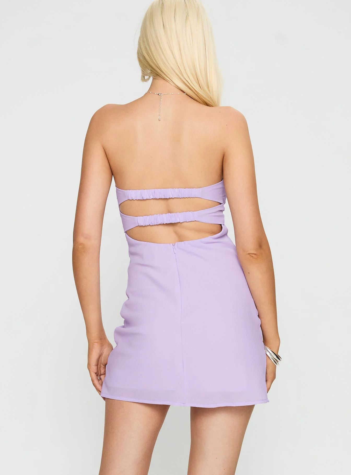 Ilana Strapless Mini Dress Lilac - TREBLEV