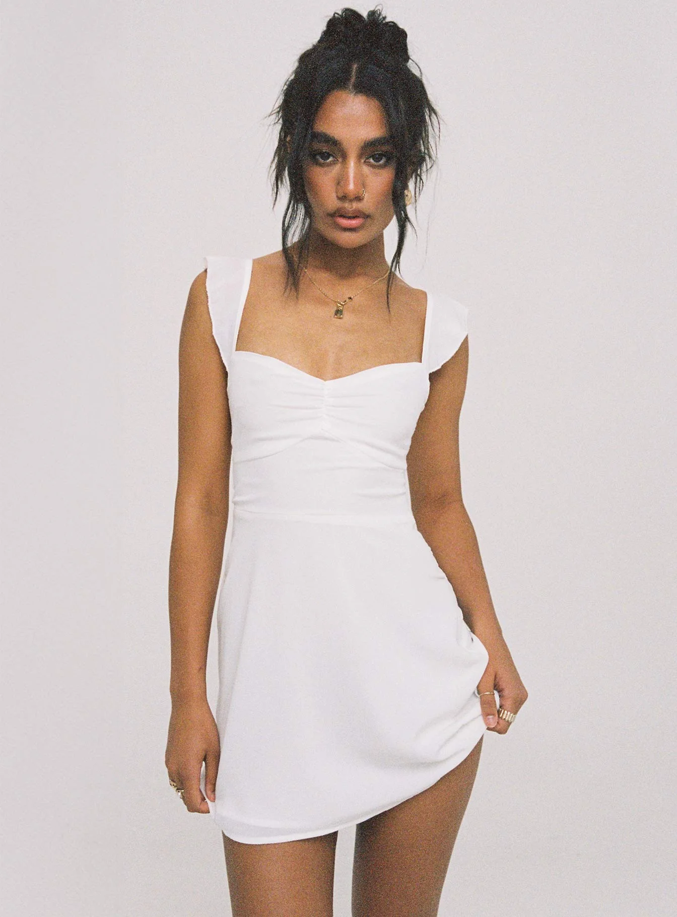 Landon Mini Dress White - TREBLEV