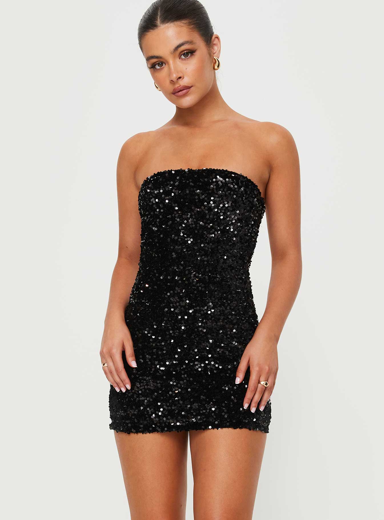 Eldoni Strapless Mini Dress Black - TREBLEV