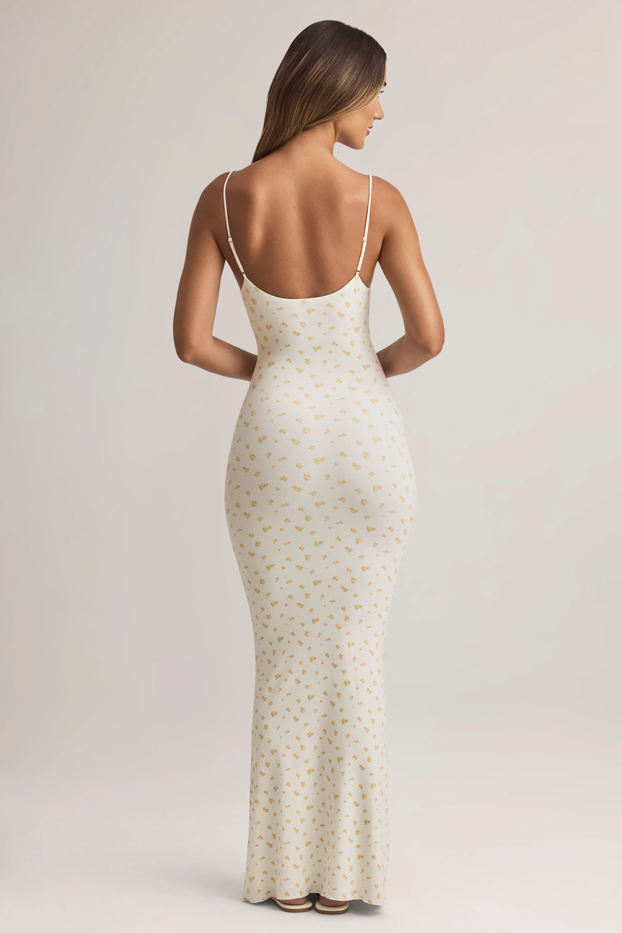 Modal Scoop-Neck Maxi Dress in Floral Print - TREBLEV