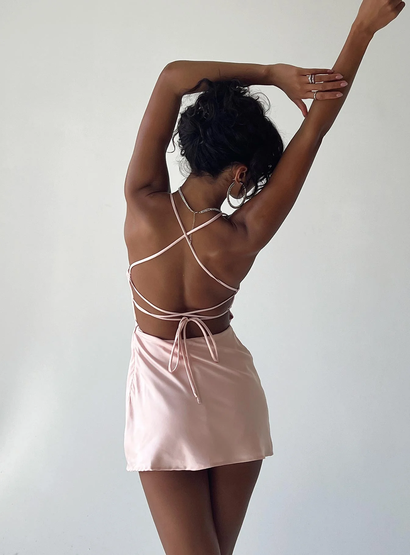 Celena Mini Dress Pink - TREBLEV