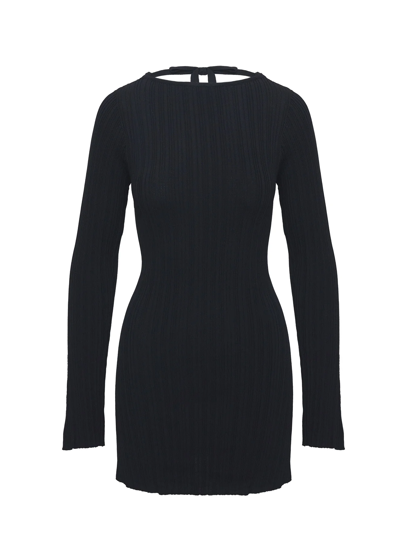 Mayok Long Sleeve Mini Dress Black - TREBLEV