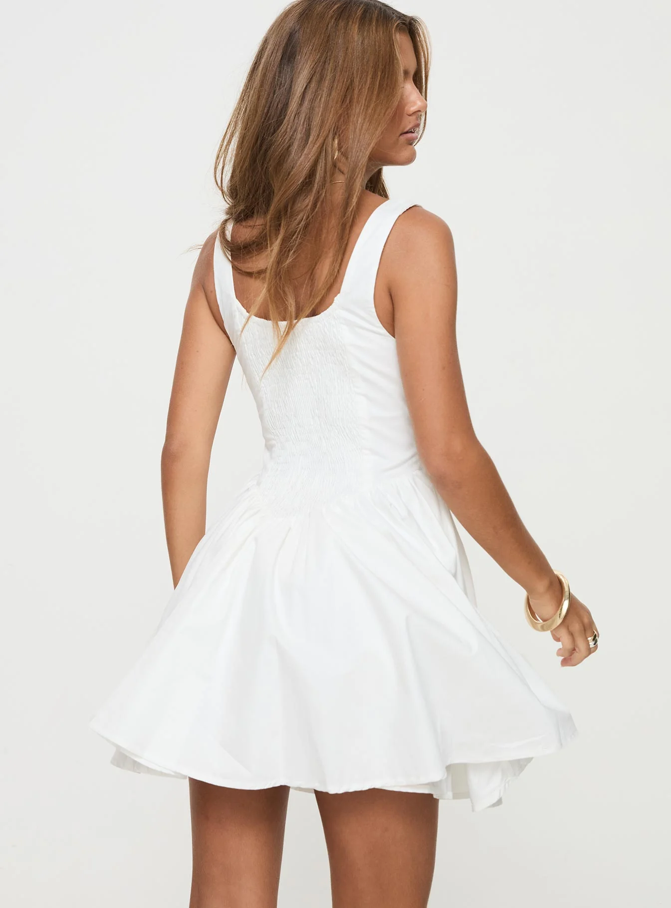 Straplie Mini Dress White - TREBLEV