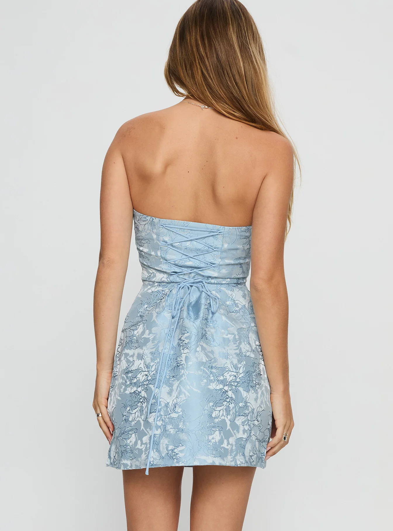 Heaven Sent Strapless Mini Dress Blue - TREBLEV