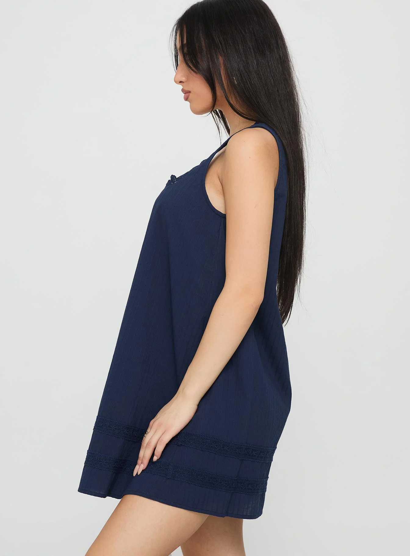Alanah Mini Dress Navy - TREBLEV