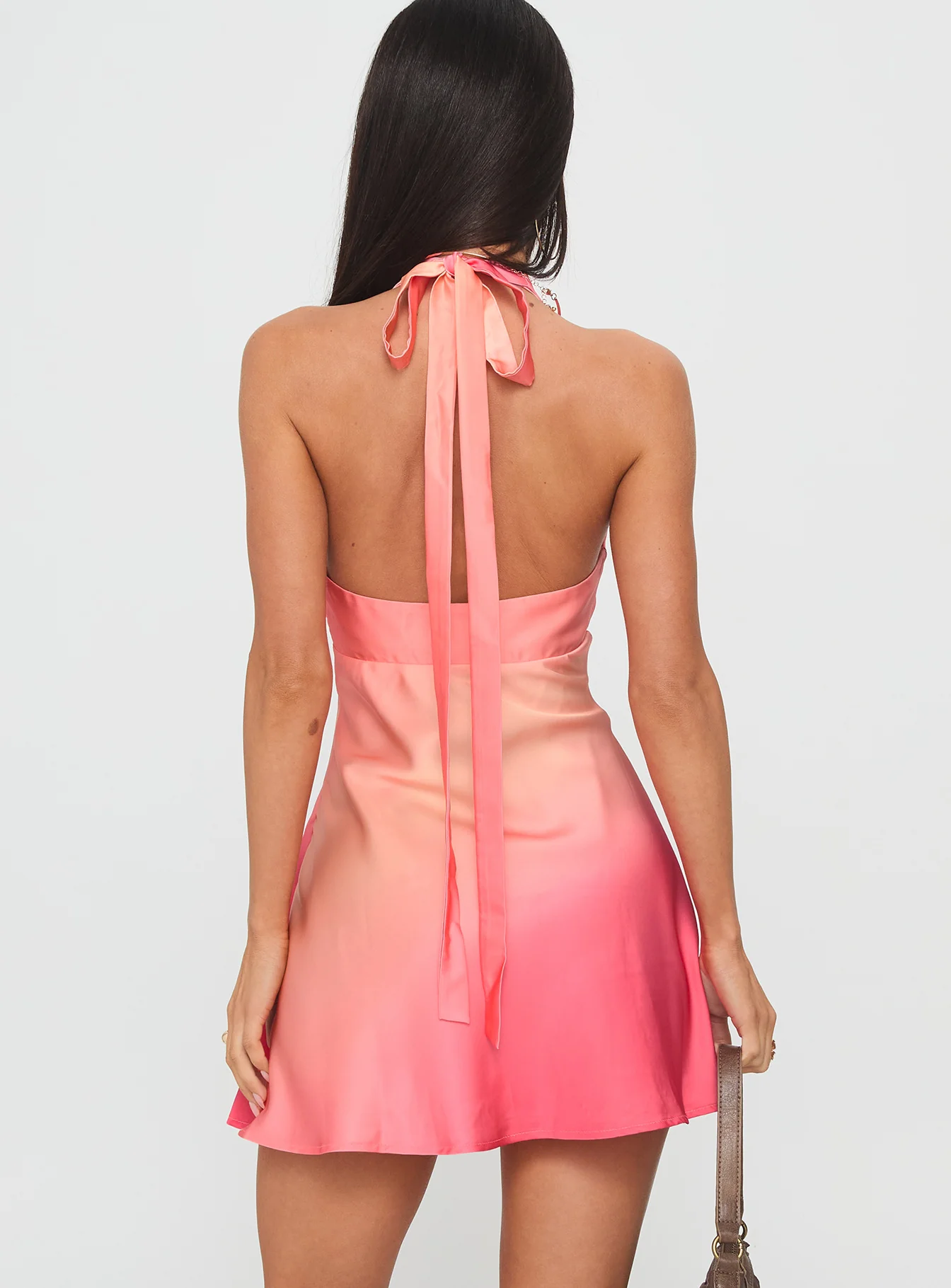 Laleisa Beaded Halter Mini Dress Multi - TREBLEV