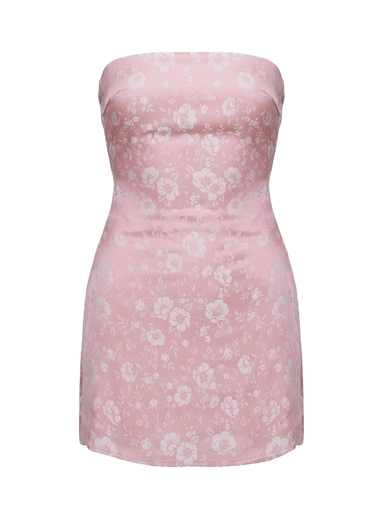 Ramie Strapless Mini Dress Dusty Pink - TREBLEV