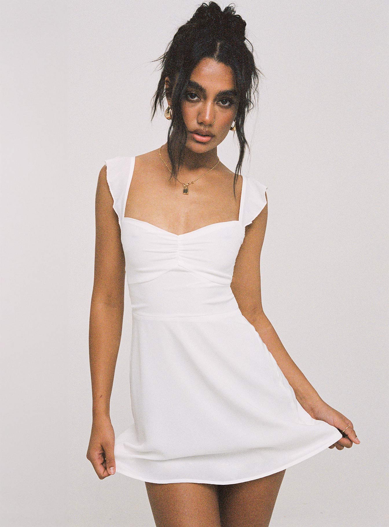 Landon Mini Dress White - TREBLEV