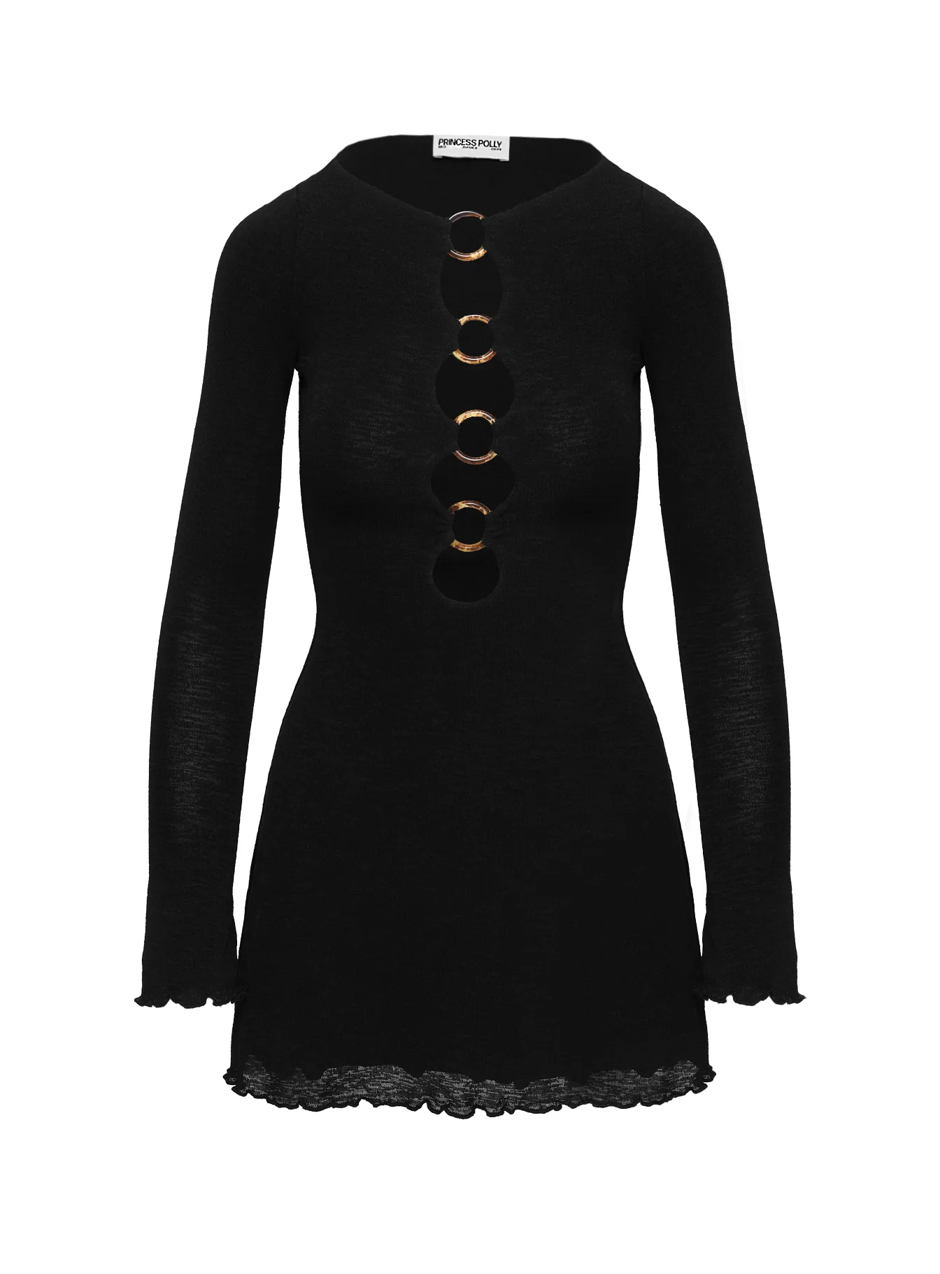 Dejonge Ring Mini Dress Black - TREBLEV